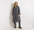 70s Woman Lambswool Coat Women Vintage 80s winter coat long wool coat outerwear maxi winter coat vintage clothing size Medium. In gray