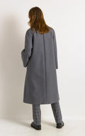 70s Woman Lambswool Coat Women Vintage 80s winter coat long wool coat outerwear maxi winter coat vintage clothing size Medium. In gray