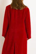 80s Women Red Woolmark Wool Coat women vintage 80s winter coat long trench coat outerwear maxi winter coat vintage clothing size Medium