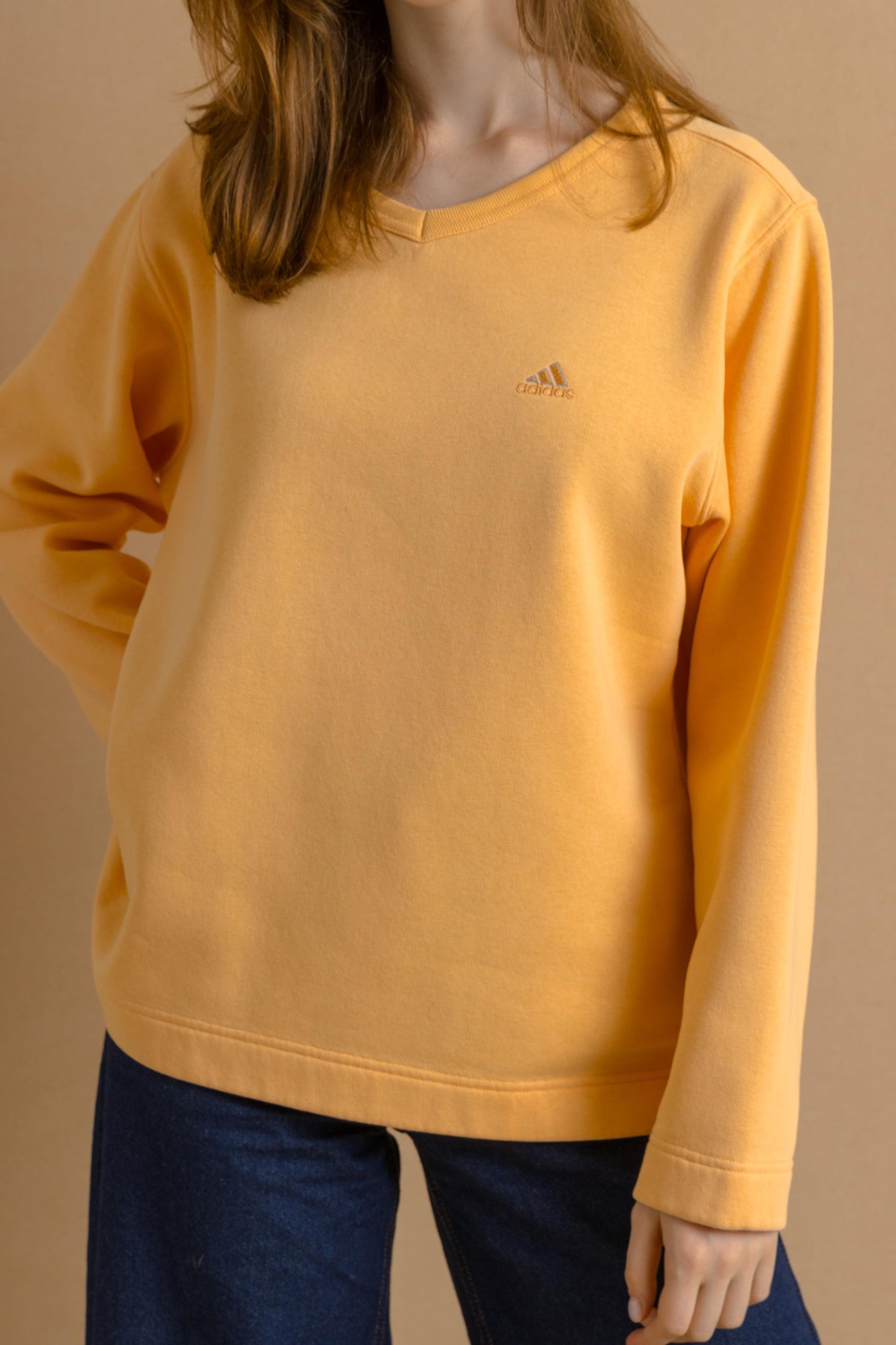 90s Vintage Adidas Woman V Neck Sport Free Sweatshirt size M Medium / Vintage Adidas Sweatshirt/ Vintage Sport Sweatshirt