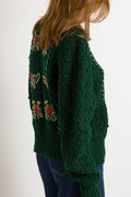 Original 1970s Tyrol Austrian/Bavarian Style Cardigan,Embroidered Folk/Cottagecore Knitwear/Jacket size Medium