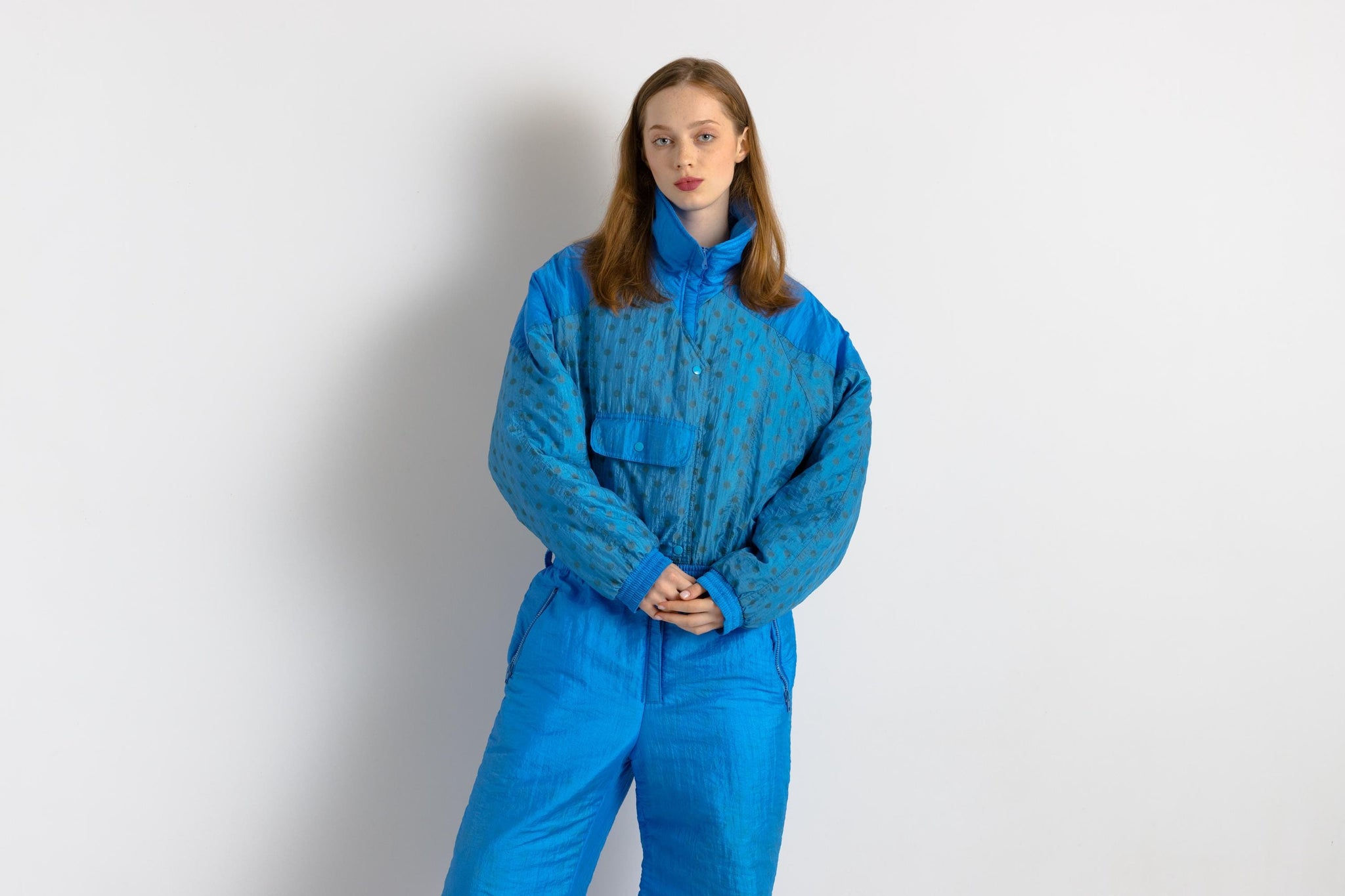 90s Vintage Vtg Rare Winter Blue Padded Lined with Elasticated Waist Overalls Winter Ski/ Vintage Winter Snow Suit for Women