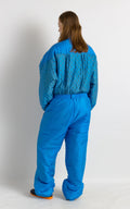 90s Vintage Vtg Rare Winter Blue Padded Lined with Elasticated Waist Overalls Winter Ski/ Vintage Winter Snow Suit for Women