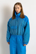 90s Vintage Vtg Rare Winter Blue Padded Lined with Elasticated Waist Overalls Winter Ski/ Vintage Winter Snow Suit for Women