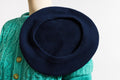 70s Vintage Style Woman Retro 100% Wool Hat 7687/ Vintage Woman Navy Blue Beret/ Retro Woman Der Beret size Small