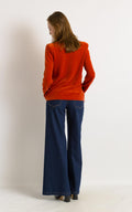 Sonia Rykiel Sweatshirt -Orange Velvet -Fit S / M- UK 8 / 12