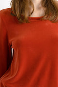 Sonia Rykiel Sweatshirt -Orange Velvet -Fit S / M- UK 8 / 12