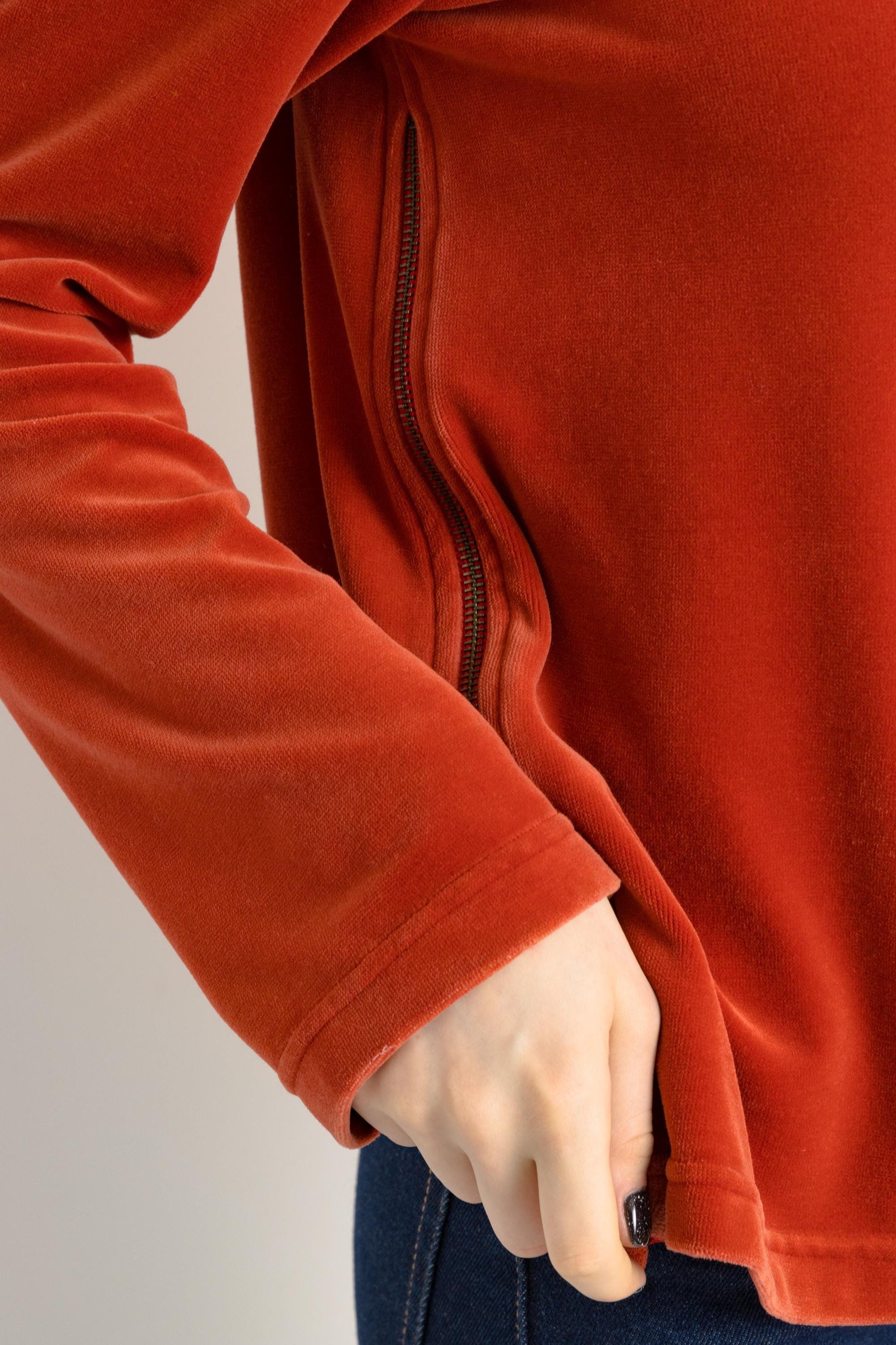 Sonia Rykiel Sweatshirt -Orange Velvet -Fit S / M- UK 8 / 12