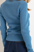 90s Vintage 100% Lambswool V Neck Blue SHETLAND Sweater Jumper Top Girlfriend Present Womans Wear Vintage Clothes 4873 Girlfriend Gift