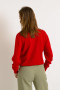 80s Vintage Aquascutum 100% Lambswool Red Sweater Jumper Top Girlfriend Gift Present Womans Wear Vintage Clothes