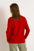 90s Vintage Red Casual Neck 100% Cashmere Sweater Jumper Present Womans Wear Vintage Clothes Small