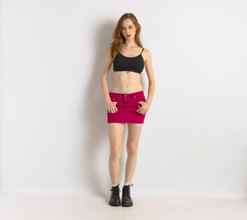 Y2K Women's ISABEL MARANT Mini Dark Pink Corduroy Skirt Pink Size 34