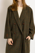 Tweed Wool Coat /Vintage 60's Button Wool Pocket Coat - Size Small 4953/ Vintage Woman Tweed Khaki Coat/ Woman Tweed Jacket 60s Vintage