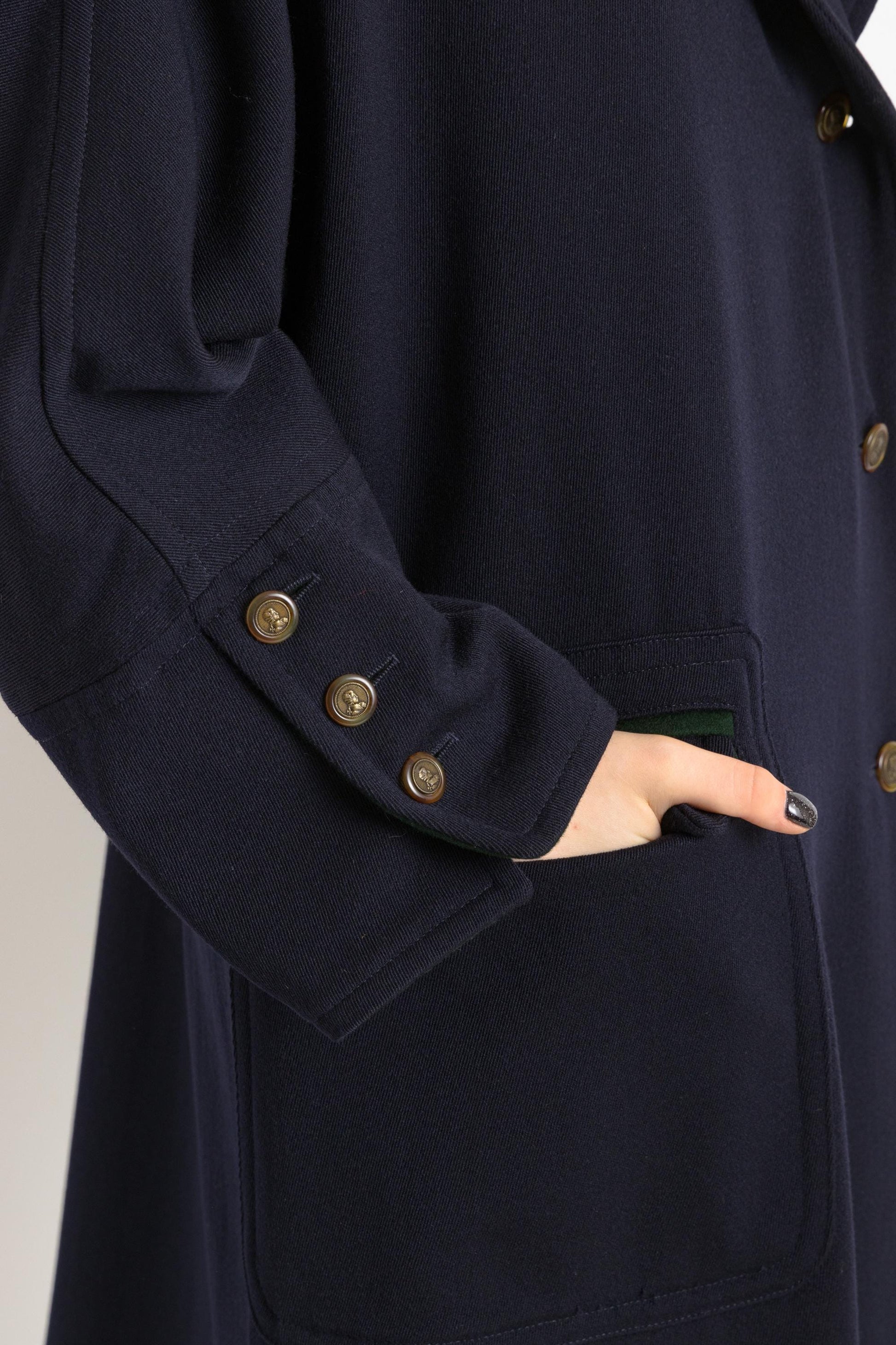 80s Woman Navy Blue Lambswool Coat Women Vintage 80s winter coat long wool coat outerwear maxi winter coat vintage clothing size Medium