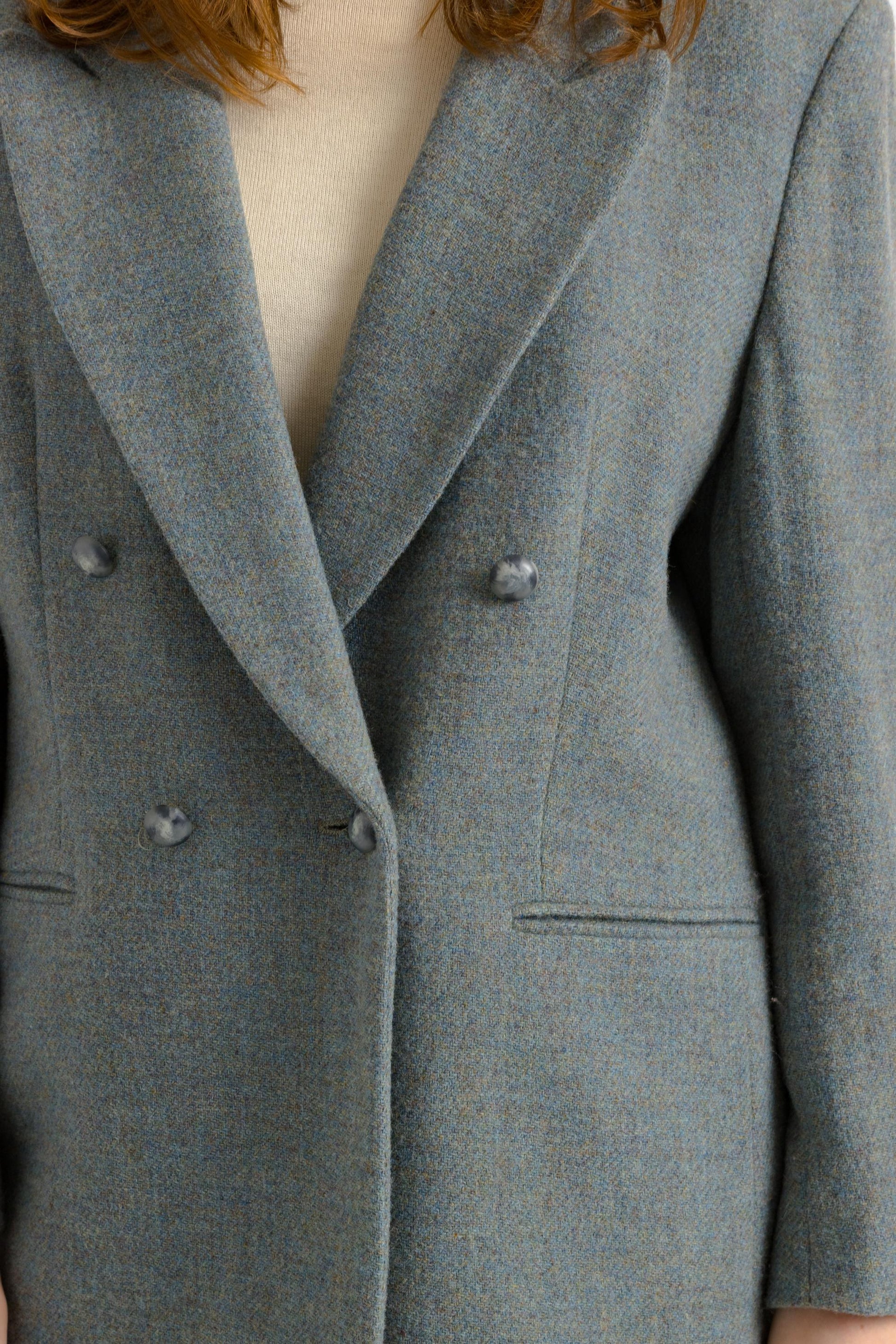 70s Tweed Wool Jacket /Vintage 70's Button Wool Pocket Blazer - Size Medium/ Vintage Woman Tweed Blazer/ Woman Tweed Jacket 60s Vintage