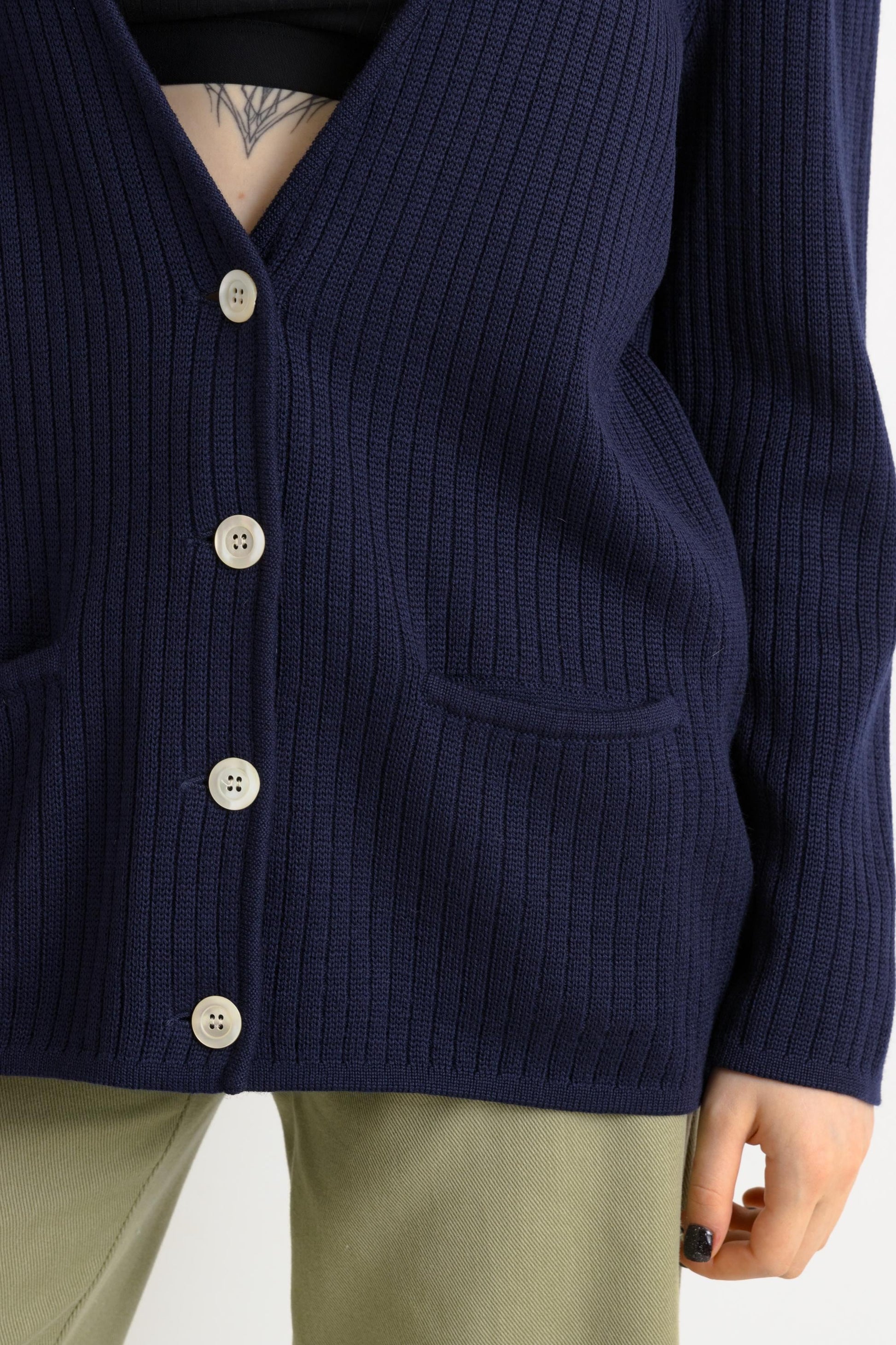 Vintage VALENTINO Cardigan Women's Size Small authentic retro luxury button wool streetwear navy blue v-neck jumper cardigan