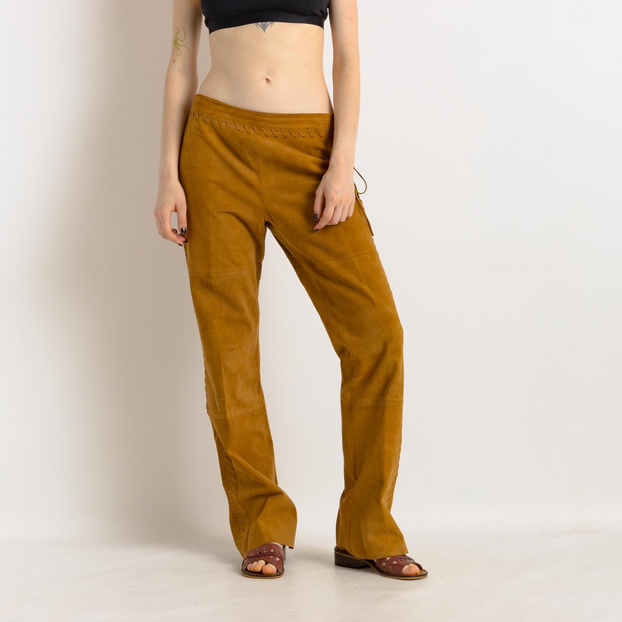 80s Vintage High Waisted Suede Woman Pants size 10 Medium 4331/ Vintage woman suede trousers/ vintage woman clothing/ vintage woman