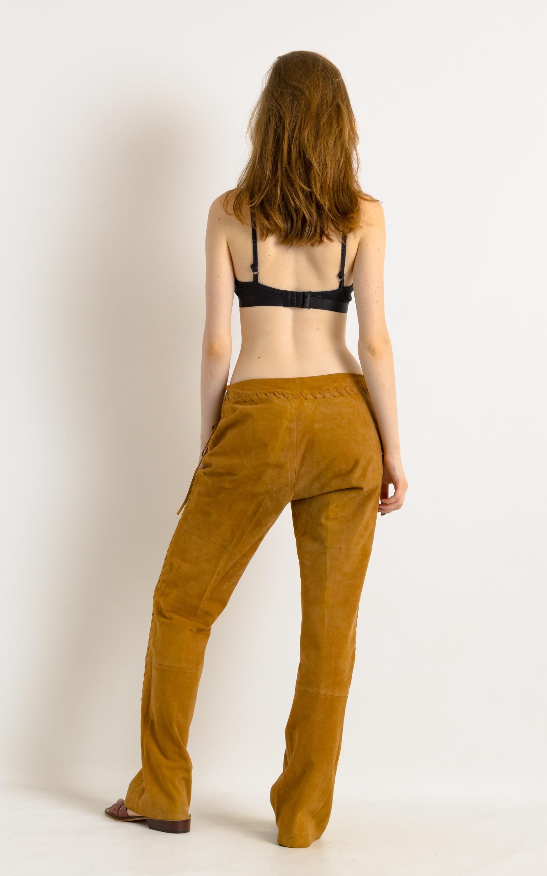 80s Vintage High Waisted Suede Woman Pants size 10 Medium 4331/ Vintage woman suede trousers/ vintage woman clothing/ vintage woman