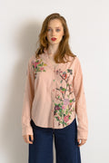 Woman Pink Avantgarde DESIGUAL shirt with floral print size Large