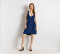 00s Preloved Woman Sandro Mini Dark Blue Navy Dress size Small