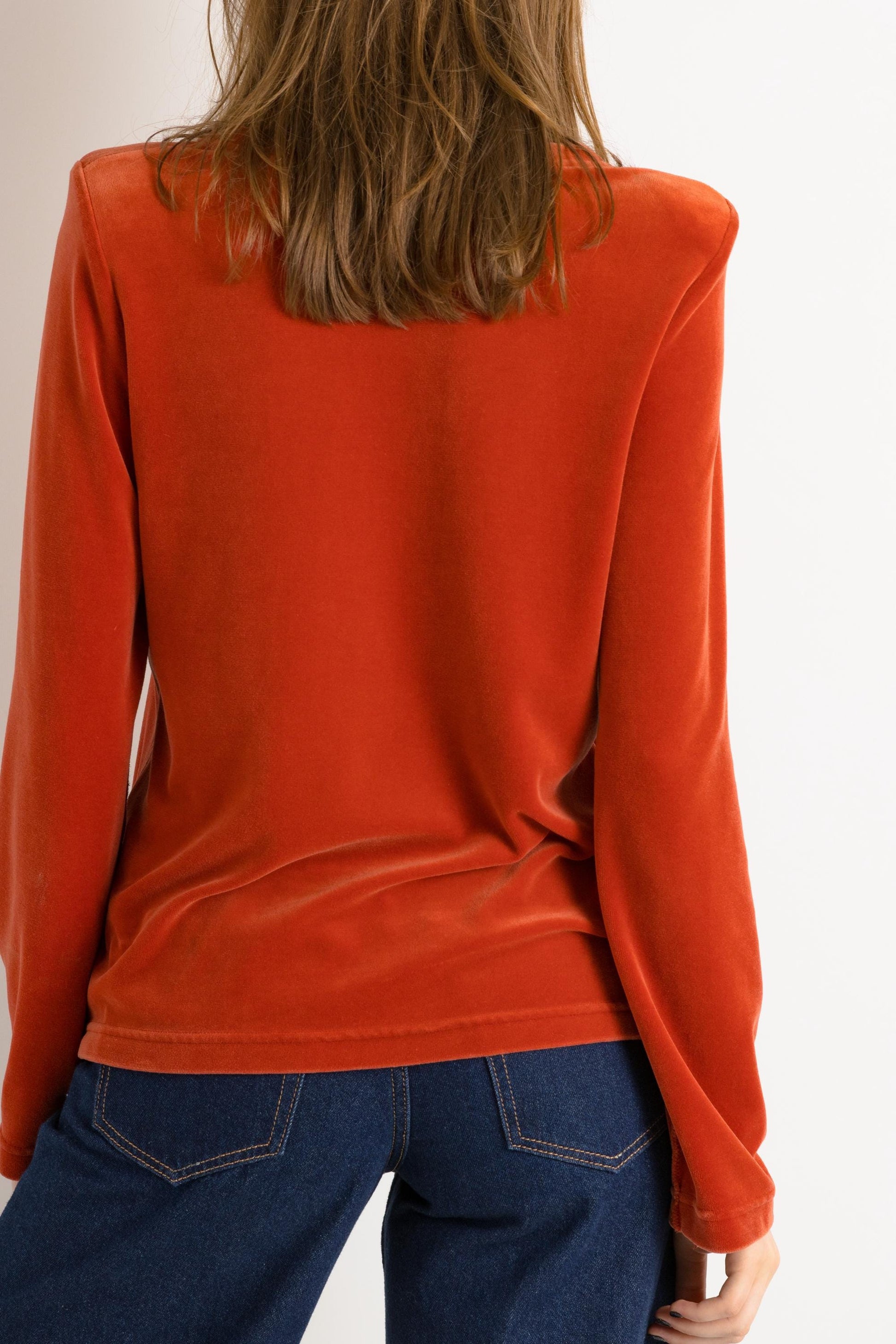 Sonia Rykiel Sweatshirt -Orange Velvet -Fit S / M- UK 8 / 12