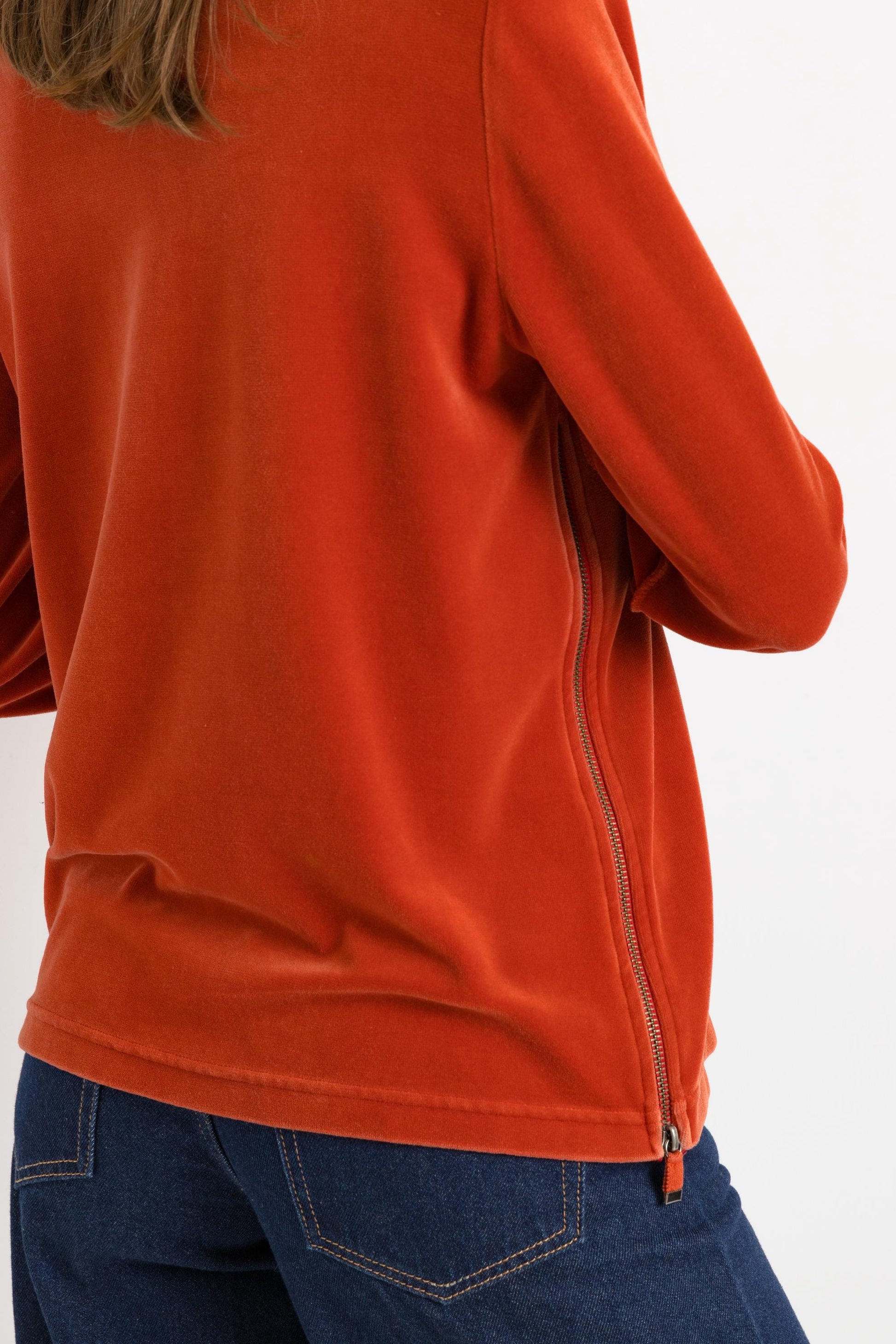 Sonia Rykiel Sweatshirt -Orange Velvet -Fit S / M- UK 8 / 12