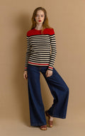 Vintage Woman Ralph Lauren Striped Crew Neck Sweater Jumper size S Small