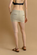 Y2K Women's ISABEL MARANT Mini Light Beige Corduroy Skirt Pink Size 34