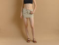 Y2K Women's ISABEL MARANT Mini Light Beige Corduroy Skirt Pink Size 34