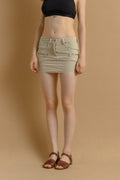 Y2K Women's ISABEL MARANT Mini Light Beige Corduroy Skirt Pink Size 34