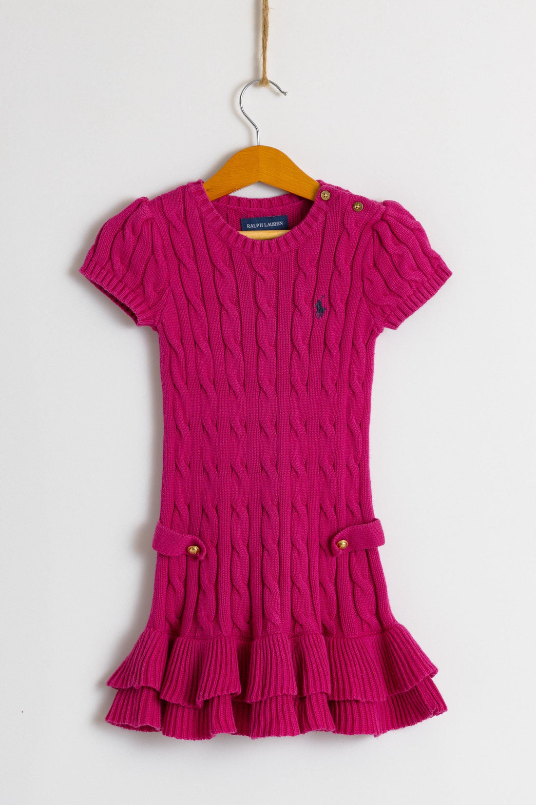 Ralph Lauren Kids Knitted Mini Pink Dress for Girls size 2T Years