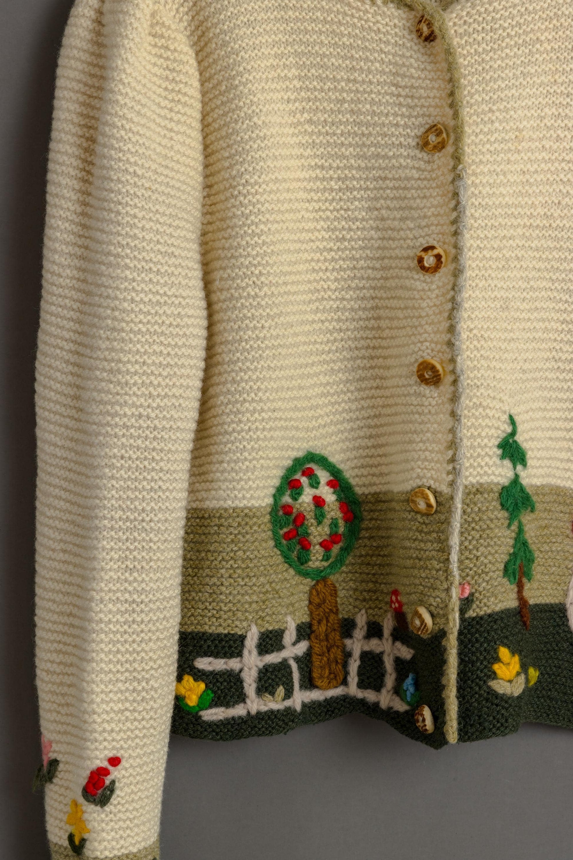 Original 1970s Tyrol Austrian/Bavarian Style Cardigan,Embroidered Folk/Cottagecore Knitwear/Jacket size Medium