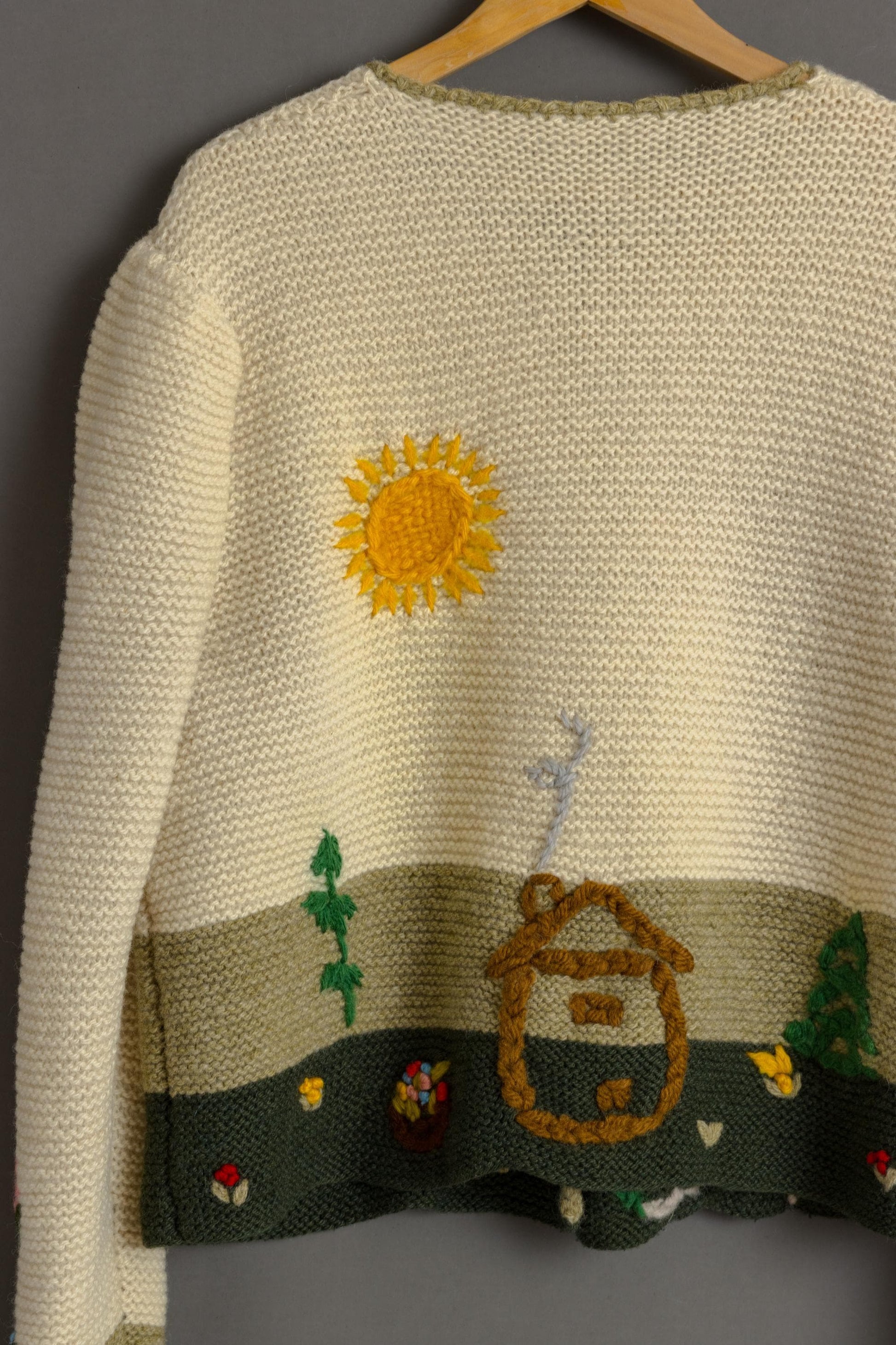 Original 1970s Tyrol Austrian/Bavarian Style Cardigan,Embroidered Folk/Cottagecore Knitwear/Jacket size Medium