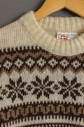 70s Vintage Denmark Knitwear Abstract Ornament Wool Jumper Sweater/ Vintage Woman Fair Isle Wool Sweater size Medium