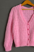 Preloved Vintage Kids Girl Pink Knitted Buttos Up Cardigan size 5 years 110 cm