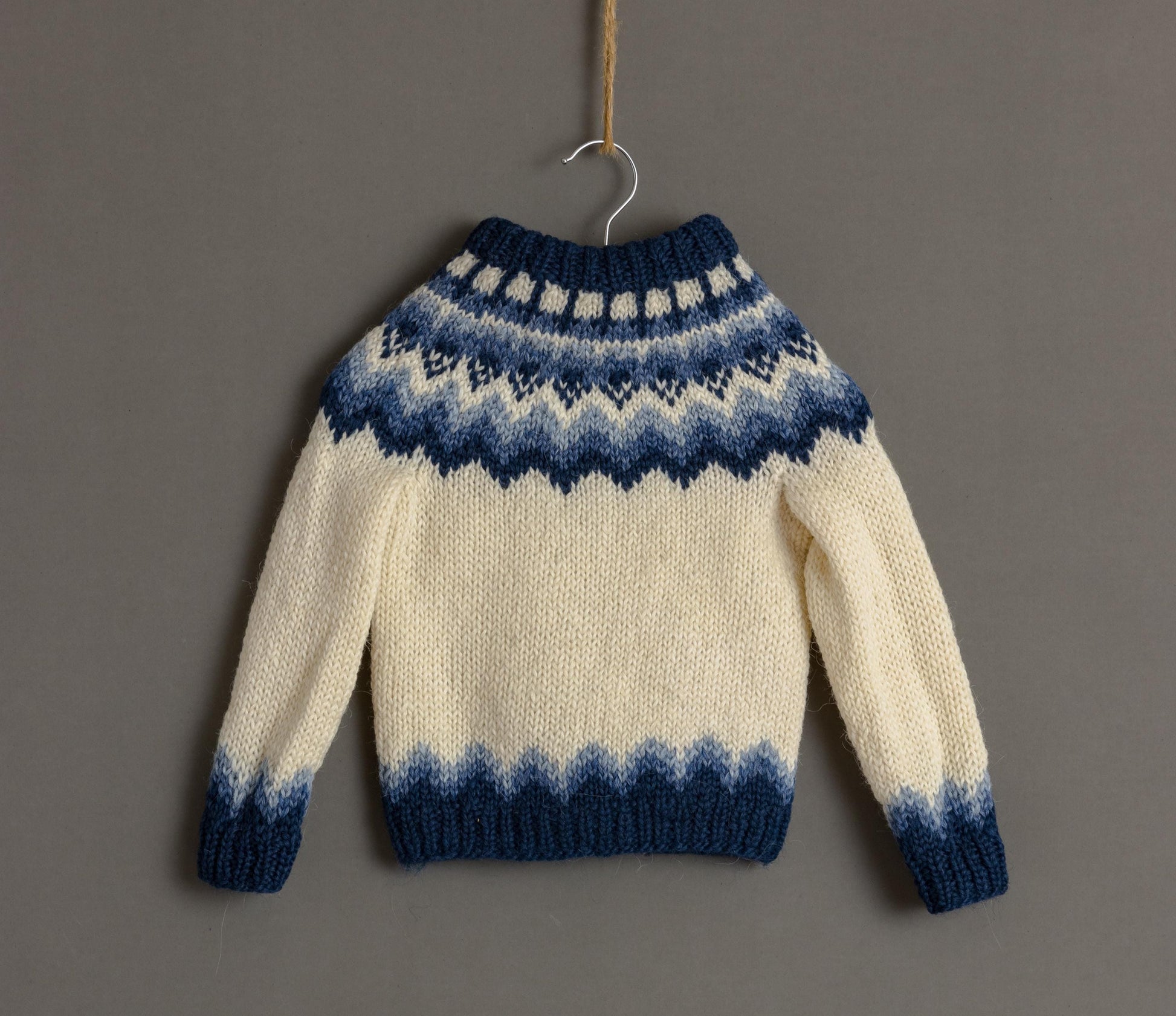 90s Vintage Iceland Knitwear Abstract Ornament Wool Jumper Sweater/ Vintage Kids Fair Isle Wool Sweater size 92cm 2T