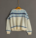 90s Vintage Iceland Knitwear Abstract Ornament Wool Jumper Sweater/ Vintage Kids Fair Isle Wool Sweater size 140 cm 10 Years