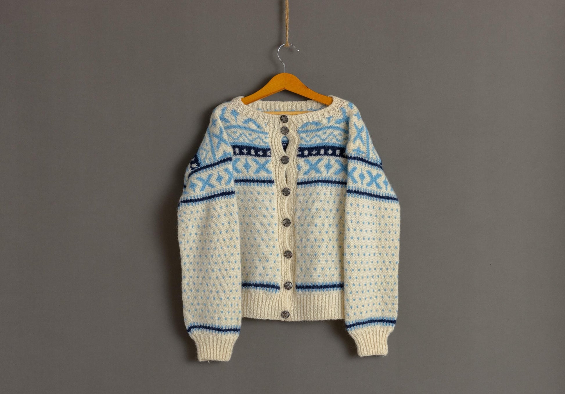 90s Vintage Iceland Knitwear Abstract Ornament Wool Jumper Sweater/ Vintage Kids Fair Isle Wool Sweater size 140 cm 10 Years