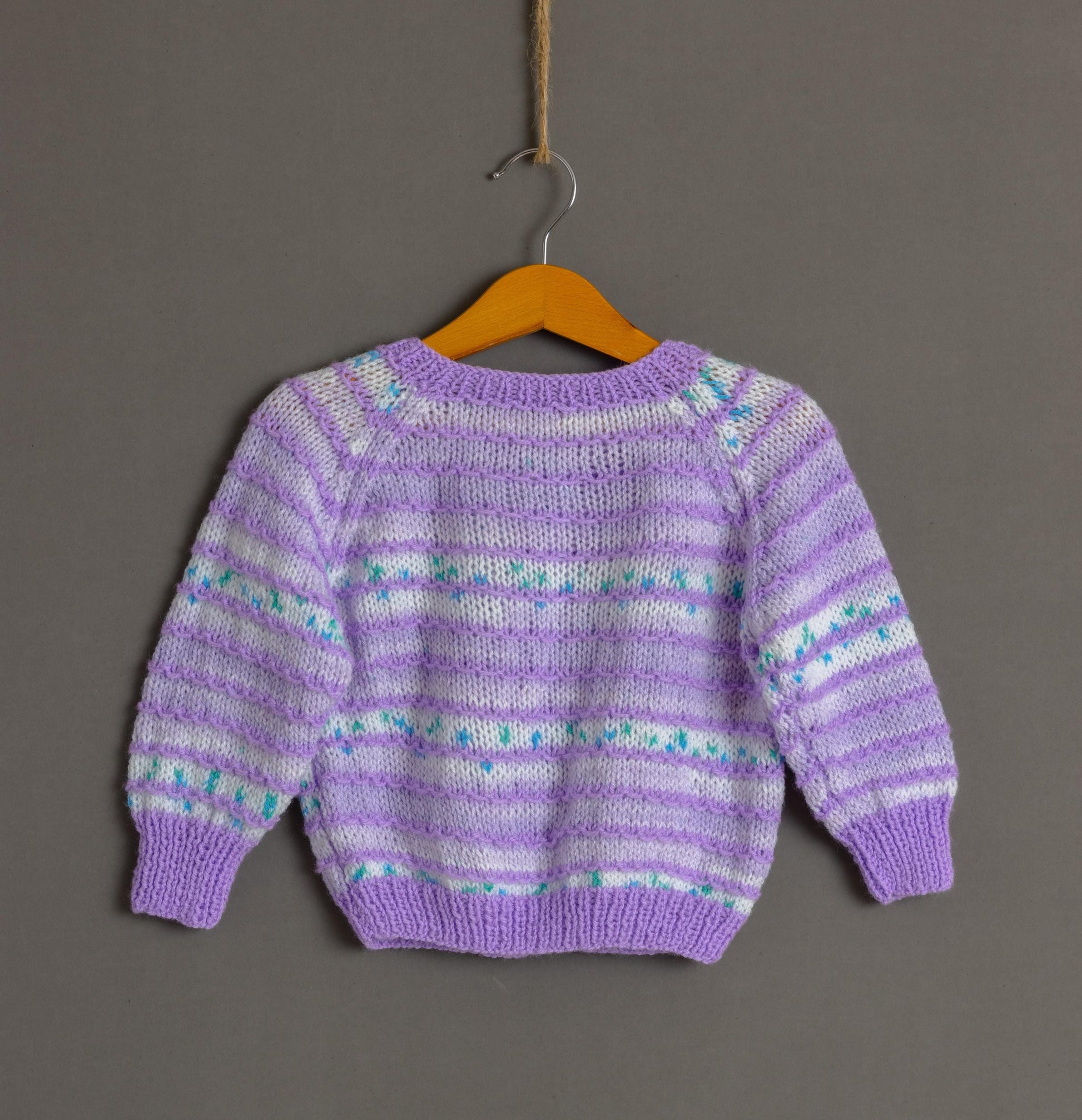 Preloved Vintage Kids Girl Purple Striped Knitted Buttos Up Cardigan size 2T 92cm