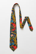 vintage KENZO HOMME Tie abstract floral pattern flowers print necktie retro beautiful luxury gift for men accessories silk 90s style men's