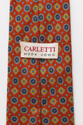 vintage Carletti Handmade in Italy Tie abstract pattern print necktie retro beautiful luxury gift for men accessories silk 90s style men's