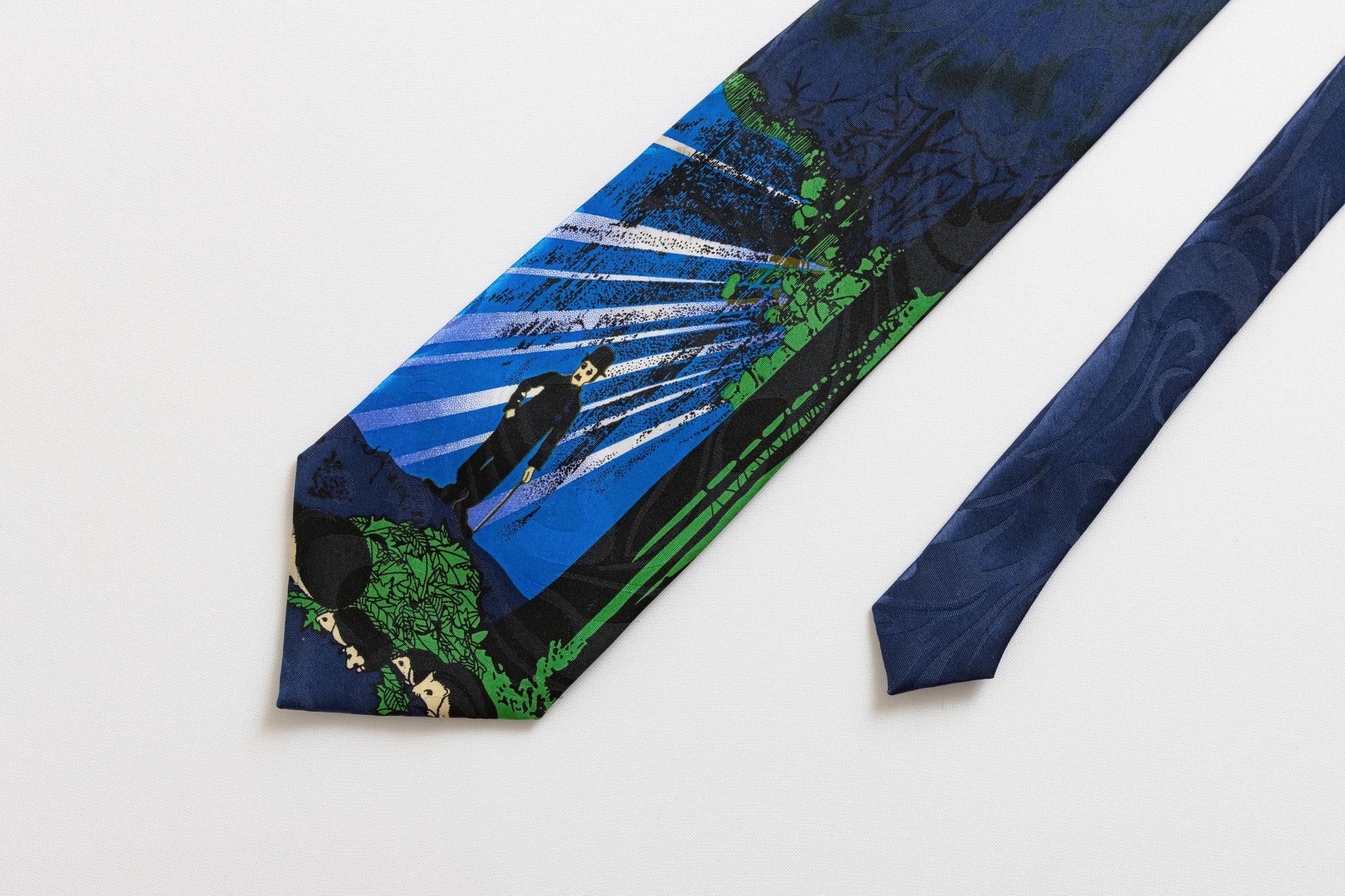 vintage Charlie Chaplin Tie abstract pattern print necktie retro beautiful luxury gift for men accessories silk 80s style men's