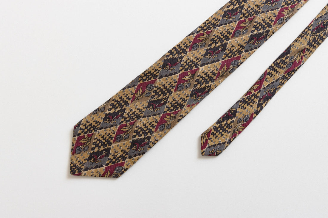 vintage Bolgheri made in Italy Tie abstract pattern print necktie retro beautiful luxury gift for men accessories silk 80s style men's