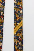 Vintage Salvatore Ferragamo Tie horses pattern print necktie retro beautiful luxury gift for men accessories silk 90s style men's