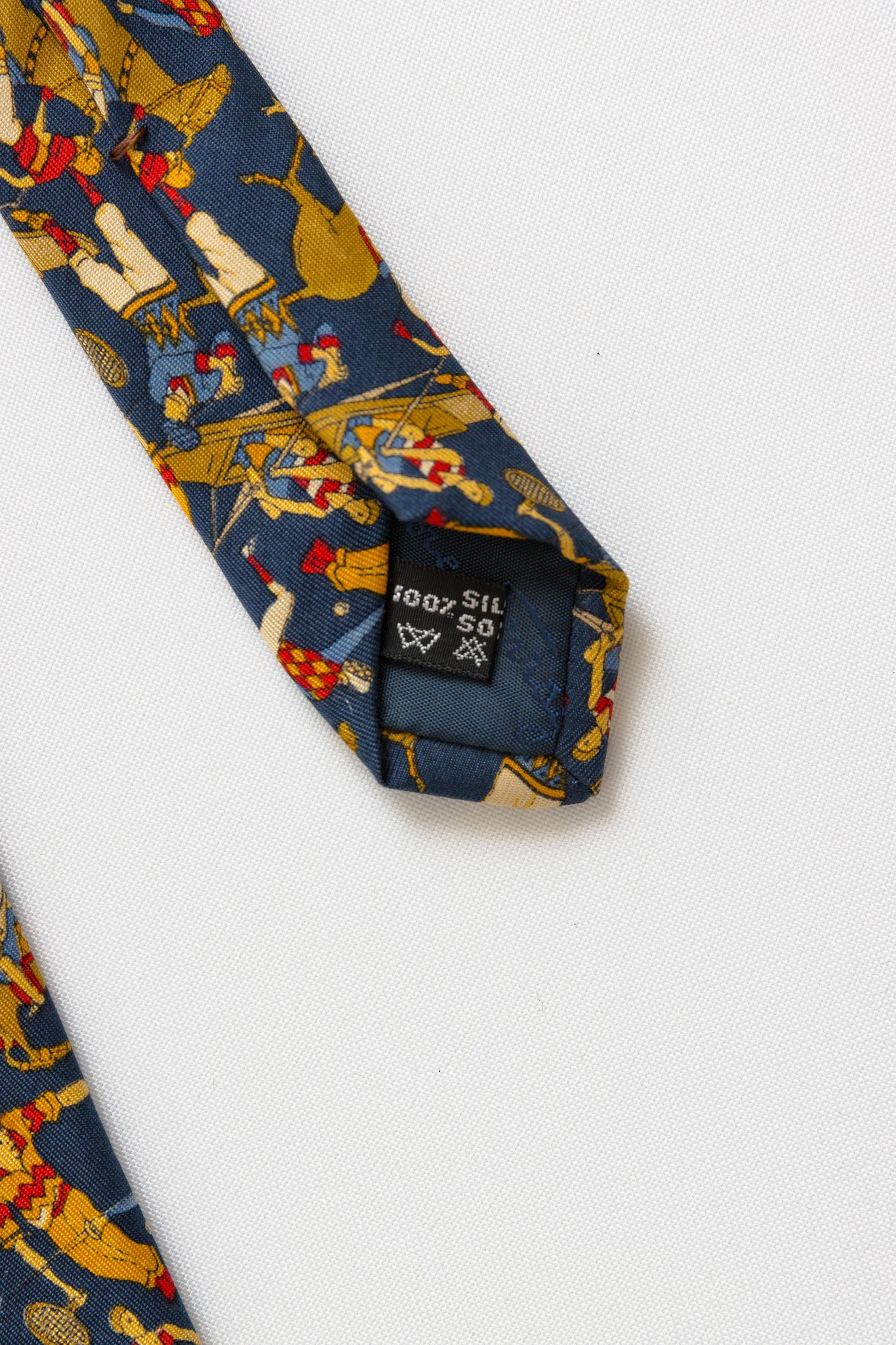 Vintage Salvatore Ferragamo Tie horses pattern print necktie retro beautiful luxury gift for men accessories silk 90s style men's