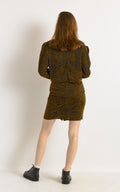 80s Vintage Amazing Incredible Suit Animal Print Long Sleeve Blazer Jacket with High Waisted Pencil Mini Length Skirt 2392