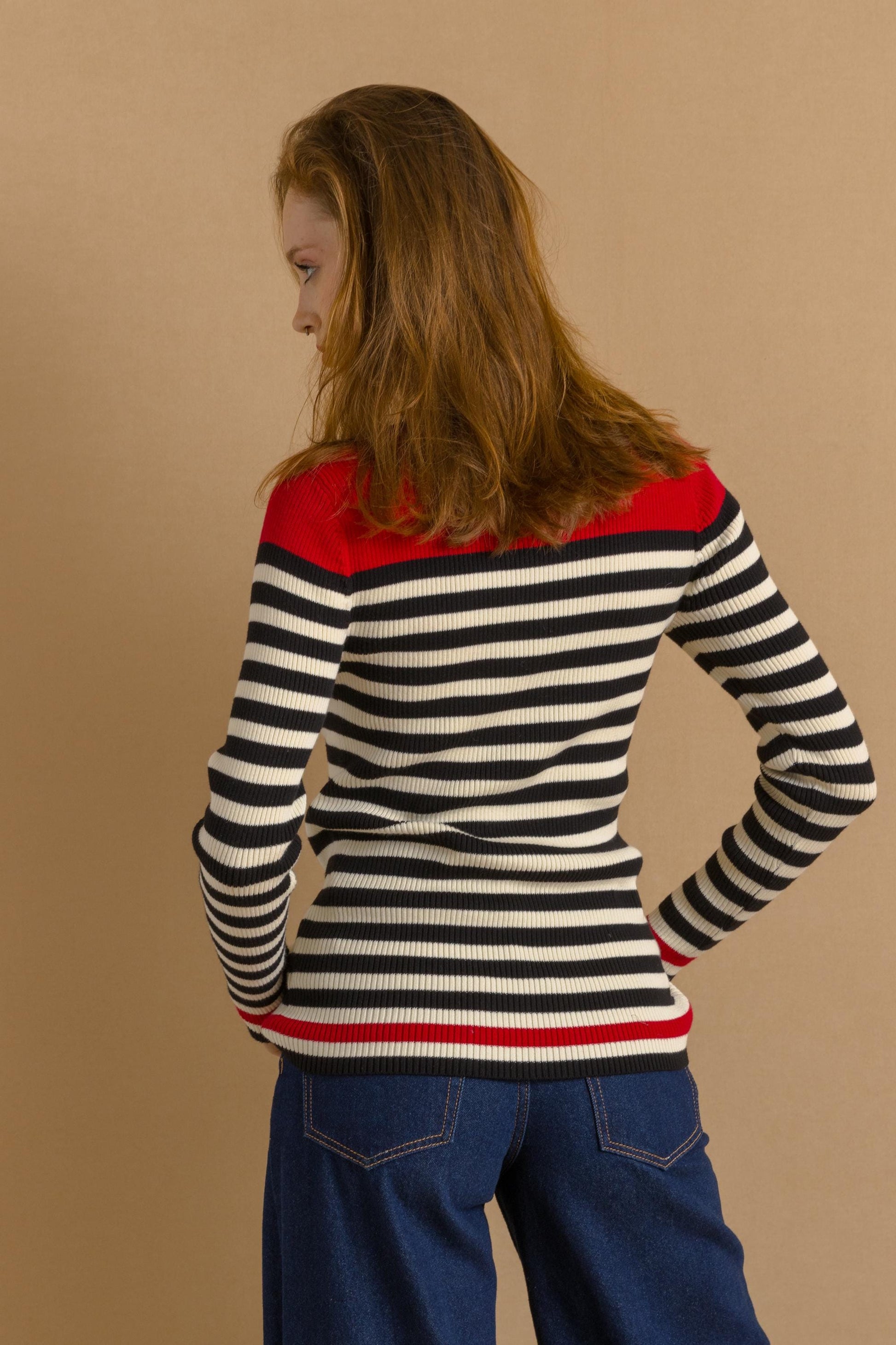 Vintage Woman Ralph Lauren Striped Crew Neck Sweater Jumper size S Small