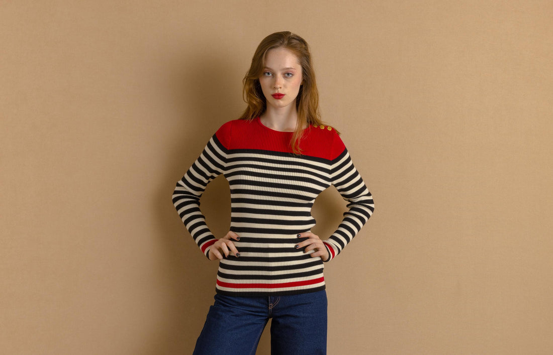 Vintage Woman Ralph Lauren Striped Crew Neck Sweater Jumper size S Small