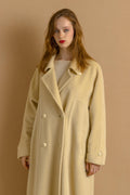 80s Woman Lambswool Mohair White Coat Women Vintage 80s winter coat long wool coat outerwear maxi winter coat vintage clothing size Medium