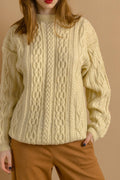 70s Vintage Oldschool Scotland Scandi Knitwear Handknitted Pullover Wool Sweater Jumper Pullover 4147/ Vintage Fisherman Beige Cardigan